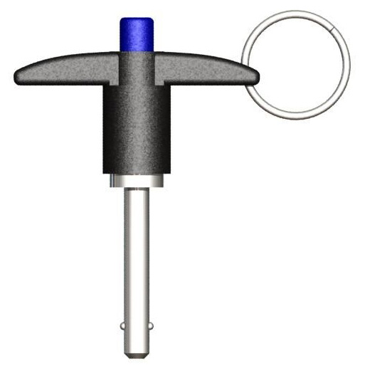 Innovative Components AL4X0500B-X0 Button Handle Locking Pin 1/4 diameter X 1/2 grip length Stainless Steel 